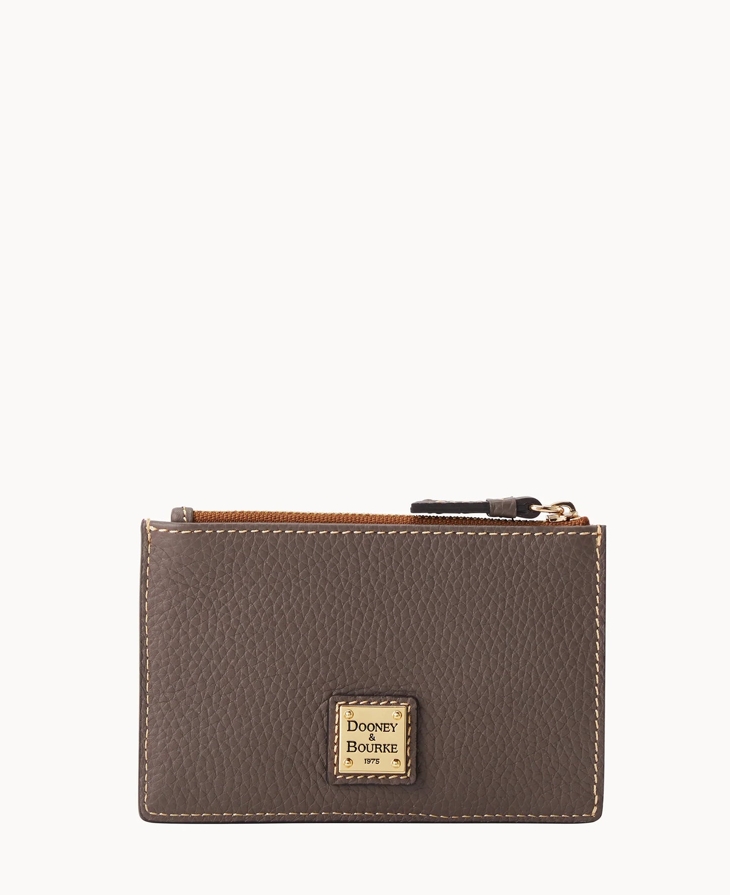 Pebble Grain Zip Credit Card Case