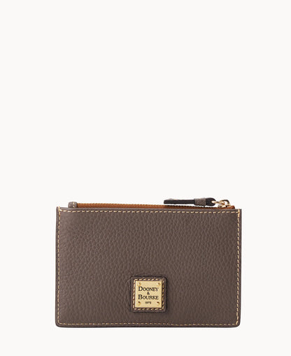 Pebble Grain Zip Credit Card Case