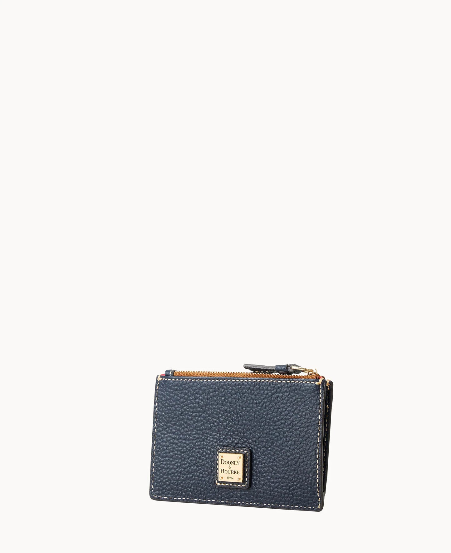 Pebble Grain Zip Credit Card Case