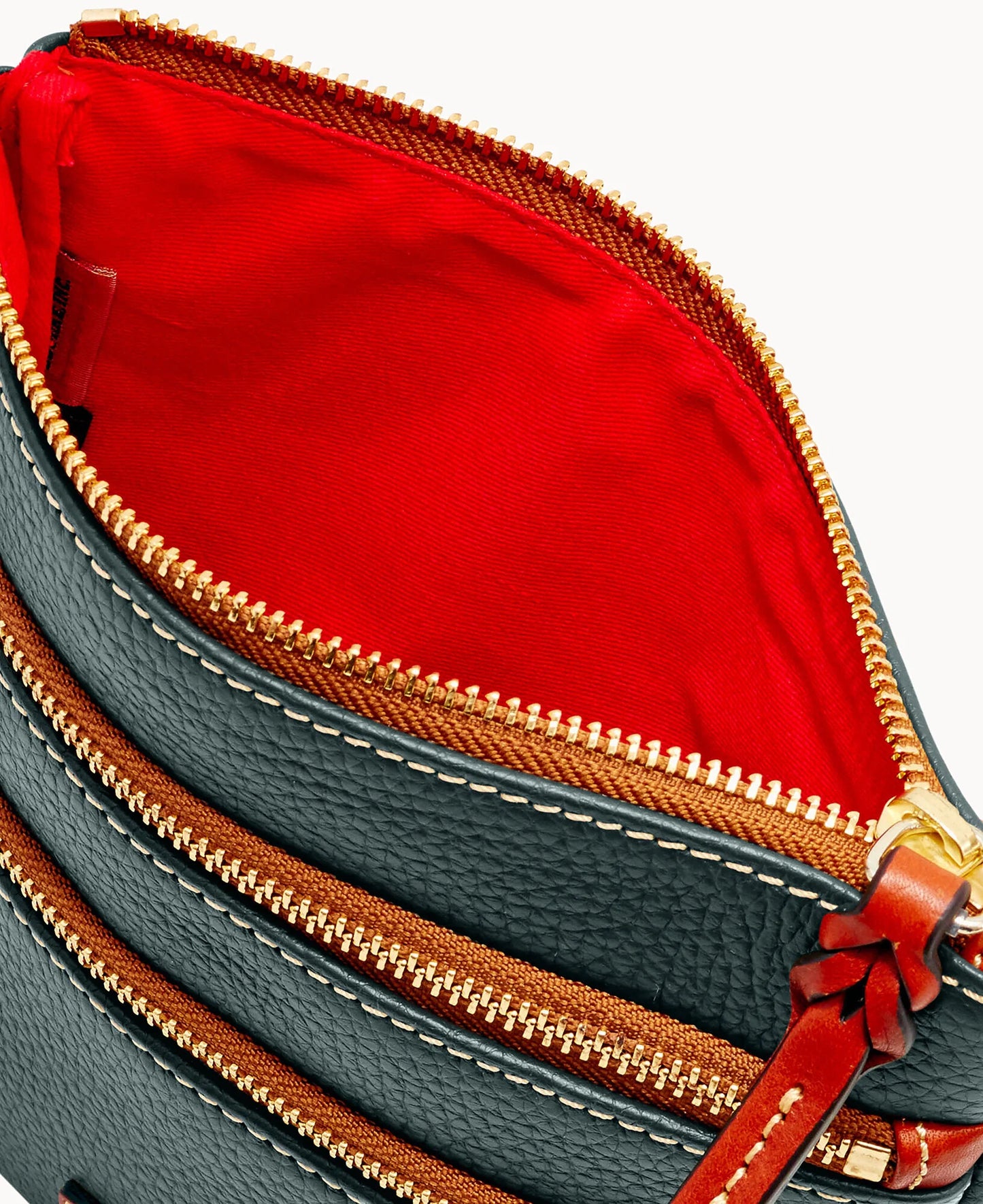 Pebble Grain North South Triple Zip
