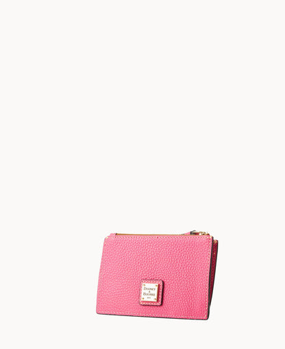 Pebble Grain Zip Credit Card Case