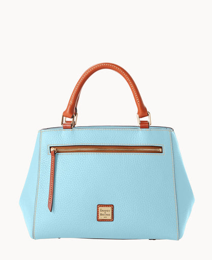 Pebble Grain Small Zip Satchel