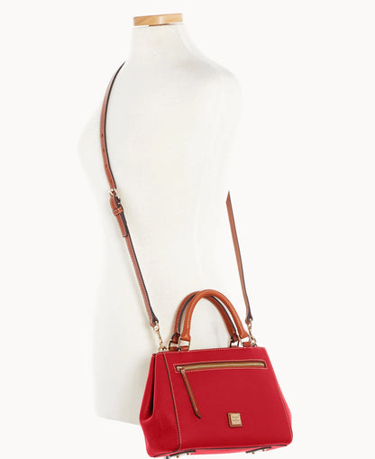 Pebble Grain Small Zip Satchel