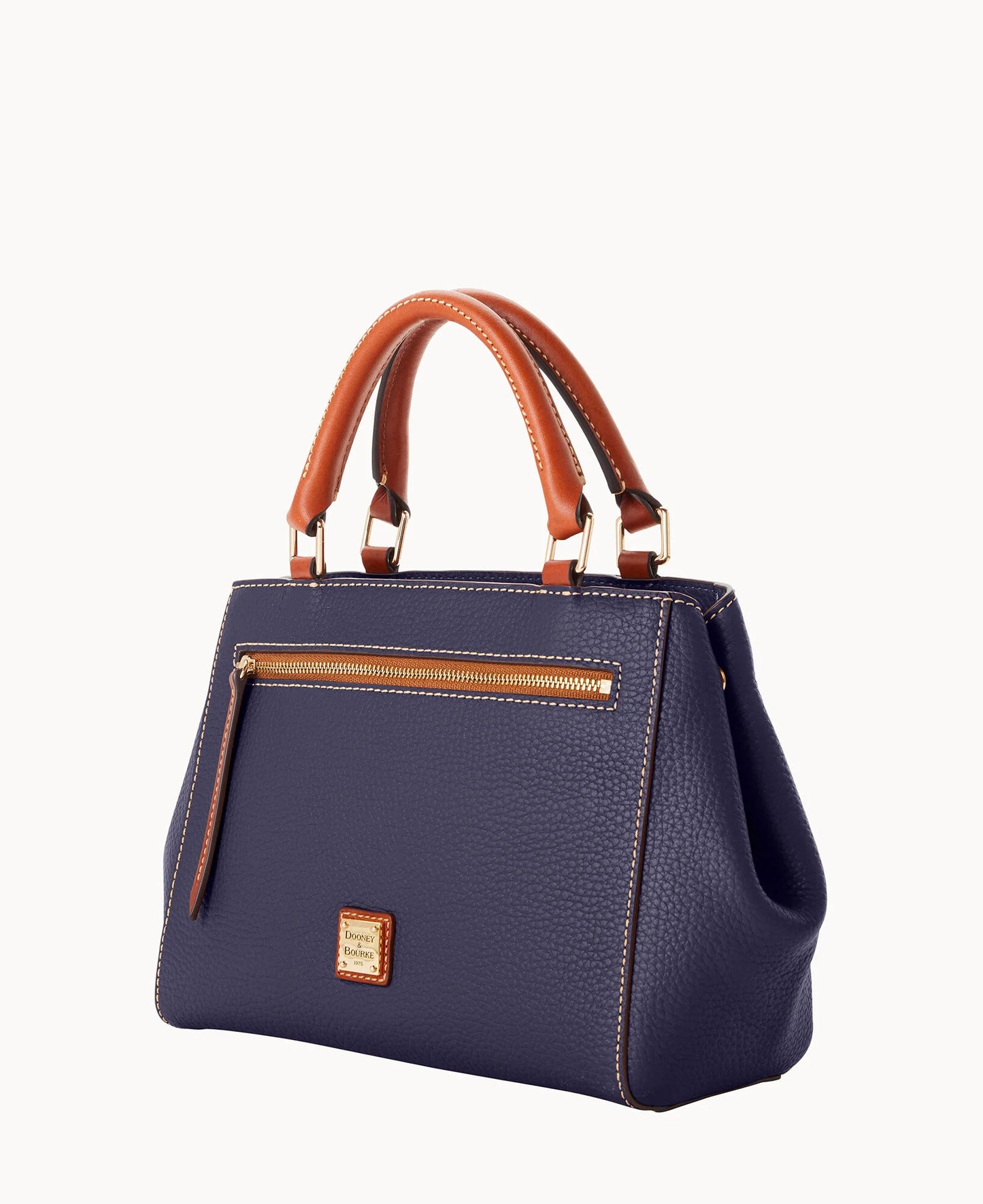 Pebble Grain Small Zip Satchel