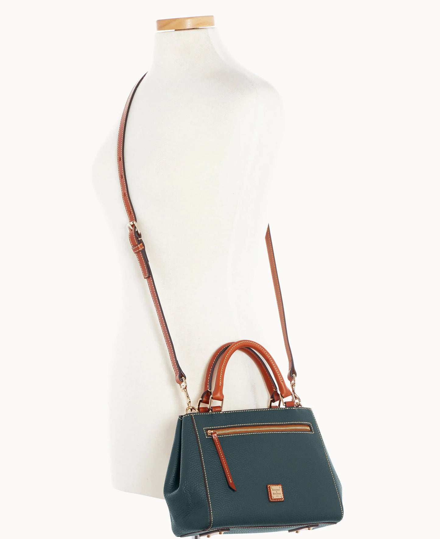 Pebble Grain Small Zip Satchel