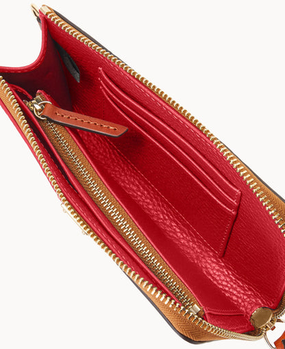 Pebble Grain Folded Zip Wristlet