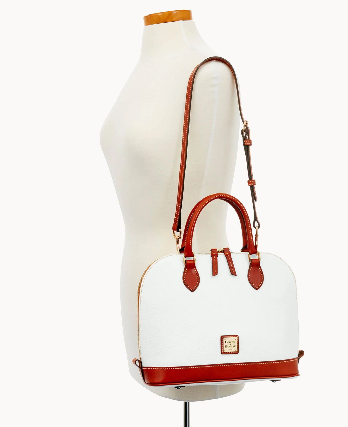 Pebble Grain Zip Zip Satchel