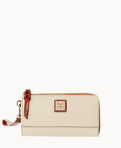 Pebble Grain Folded Zip Wristlet