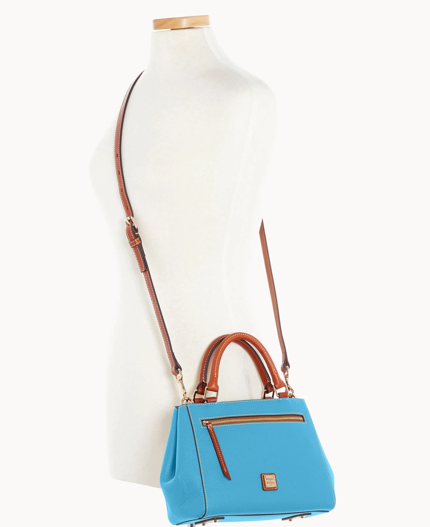Pebble Grain Small Zip Satchel