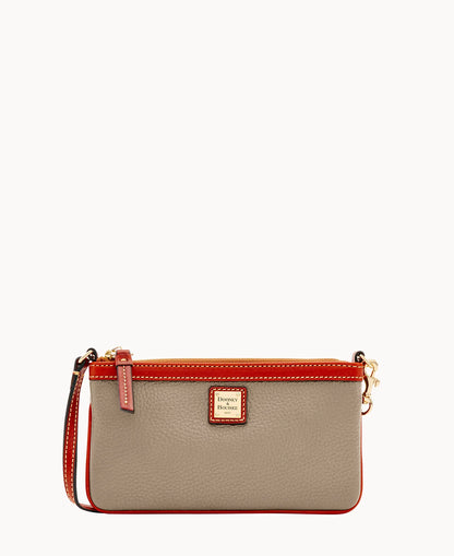 Pebble Grain Large Slim Wristlet