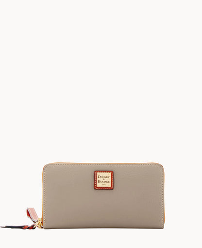 Pebble Grain Large Zip Around Wristlet