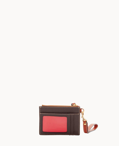 Pebble Grain Zip Top Card Case Wristlet