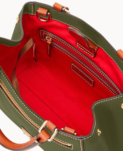 Pebble Grain Small Zip Satchel