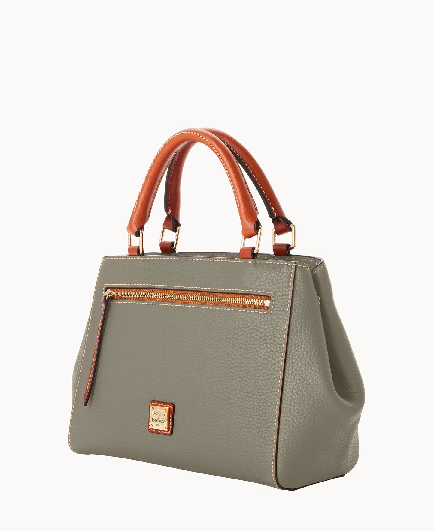 Pebble Grain Small Zip Satchel