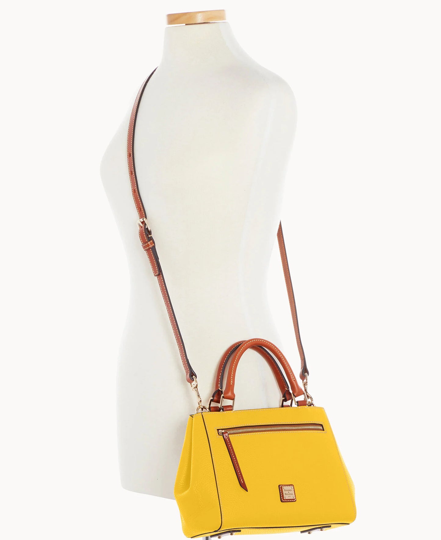 Pebble Grain Small Zip Satchel