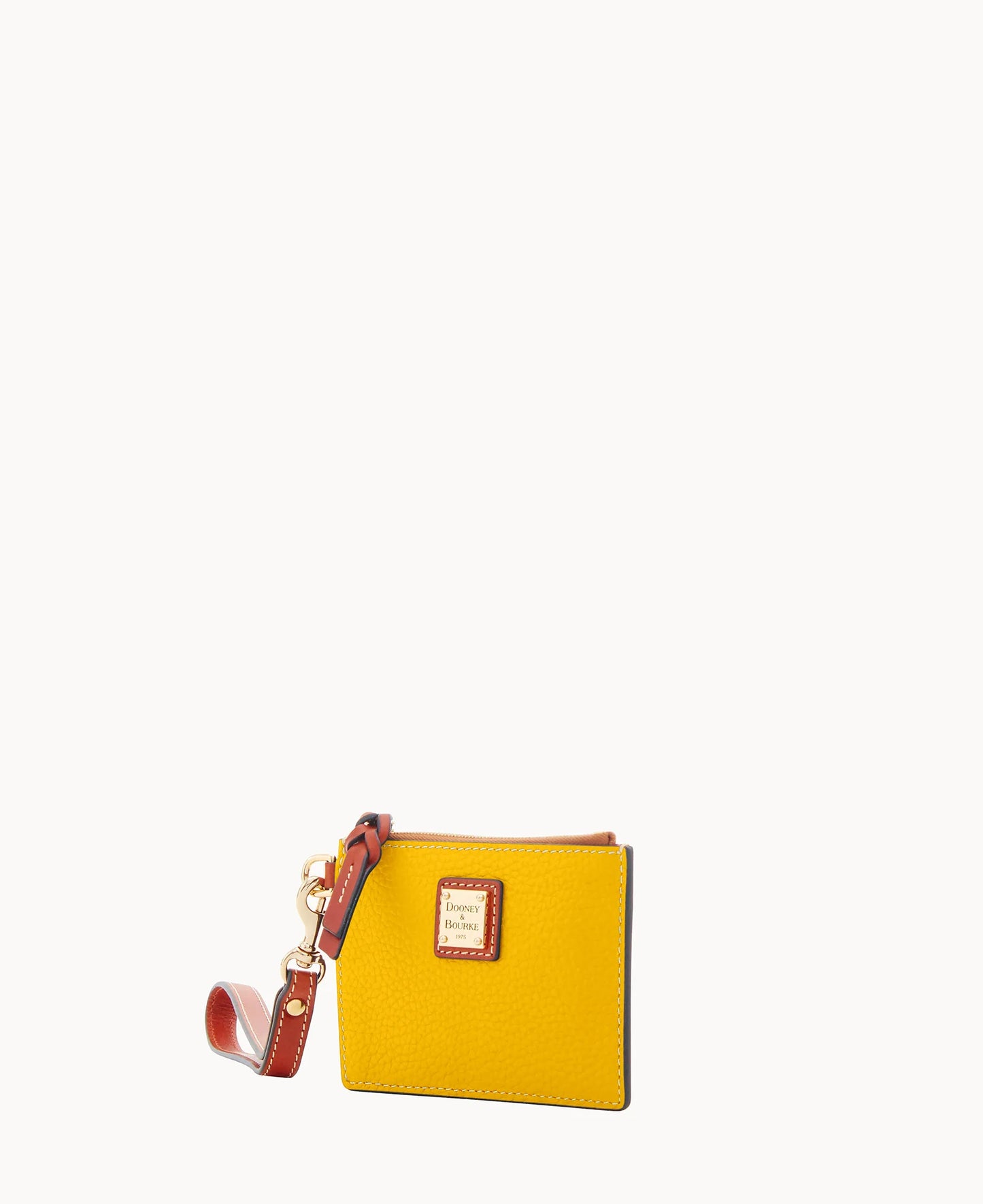 Pebble Grain Zip Top Card Case Wristlet