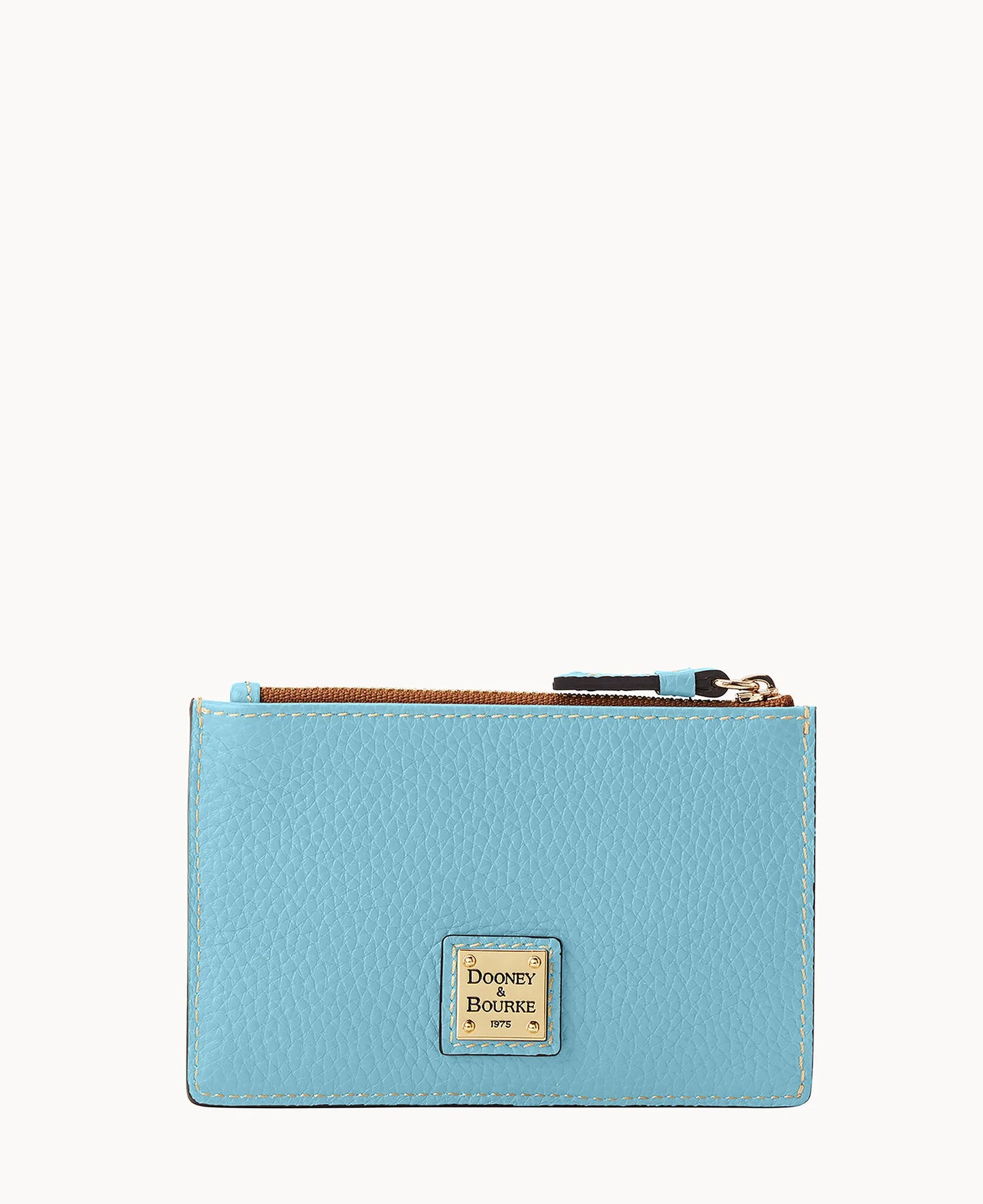 Pebble Grain Zip Credit Card Case