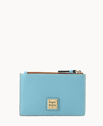 Pebble Grain Zip Credit Card Case