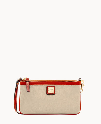 Pebble Grain Large Slim Wristlet