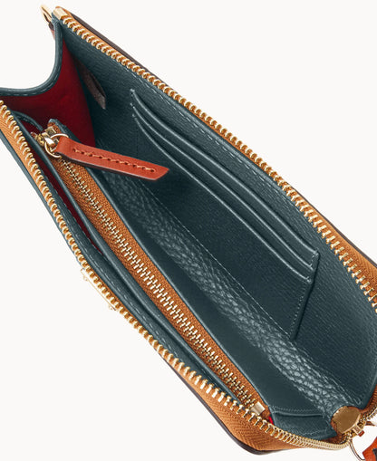 Pebble Grain Folded Zip Wristlet