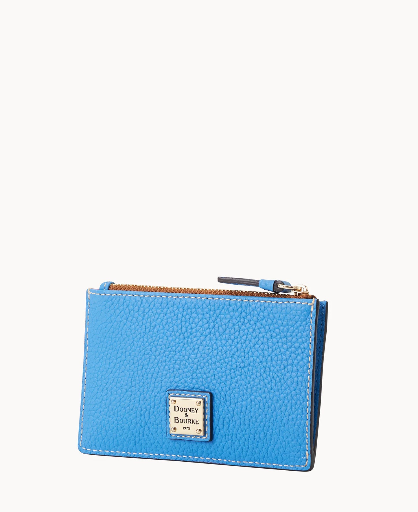 Pebble Grain Zip Credit Card Case