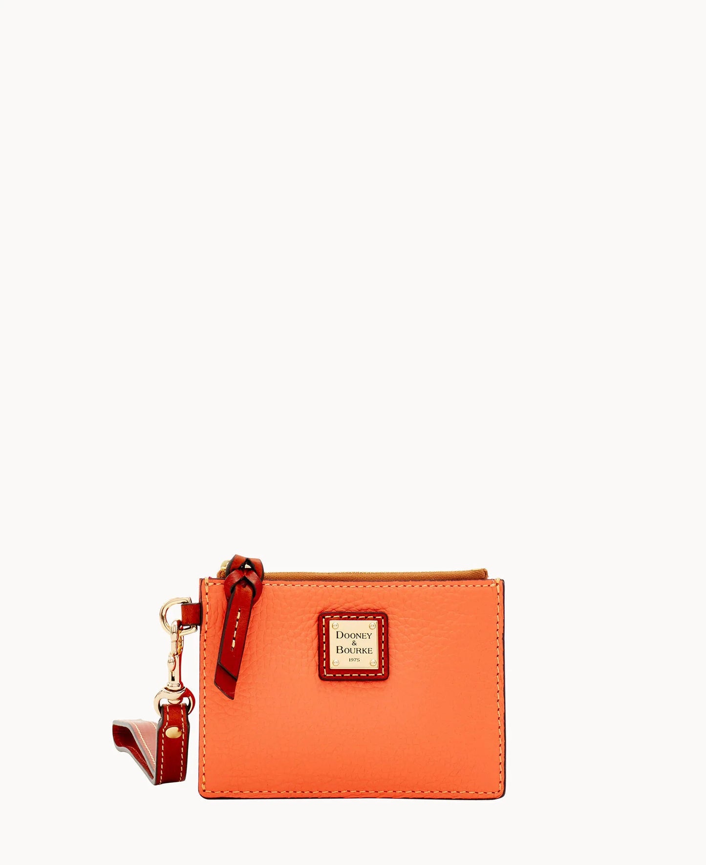Pebble Grain Zip Top Card Case Wristlet