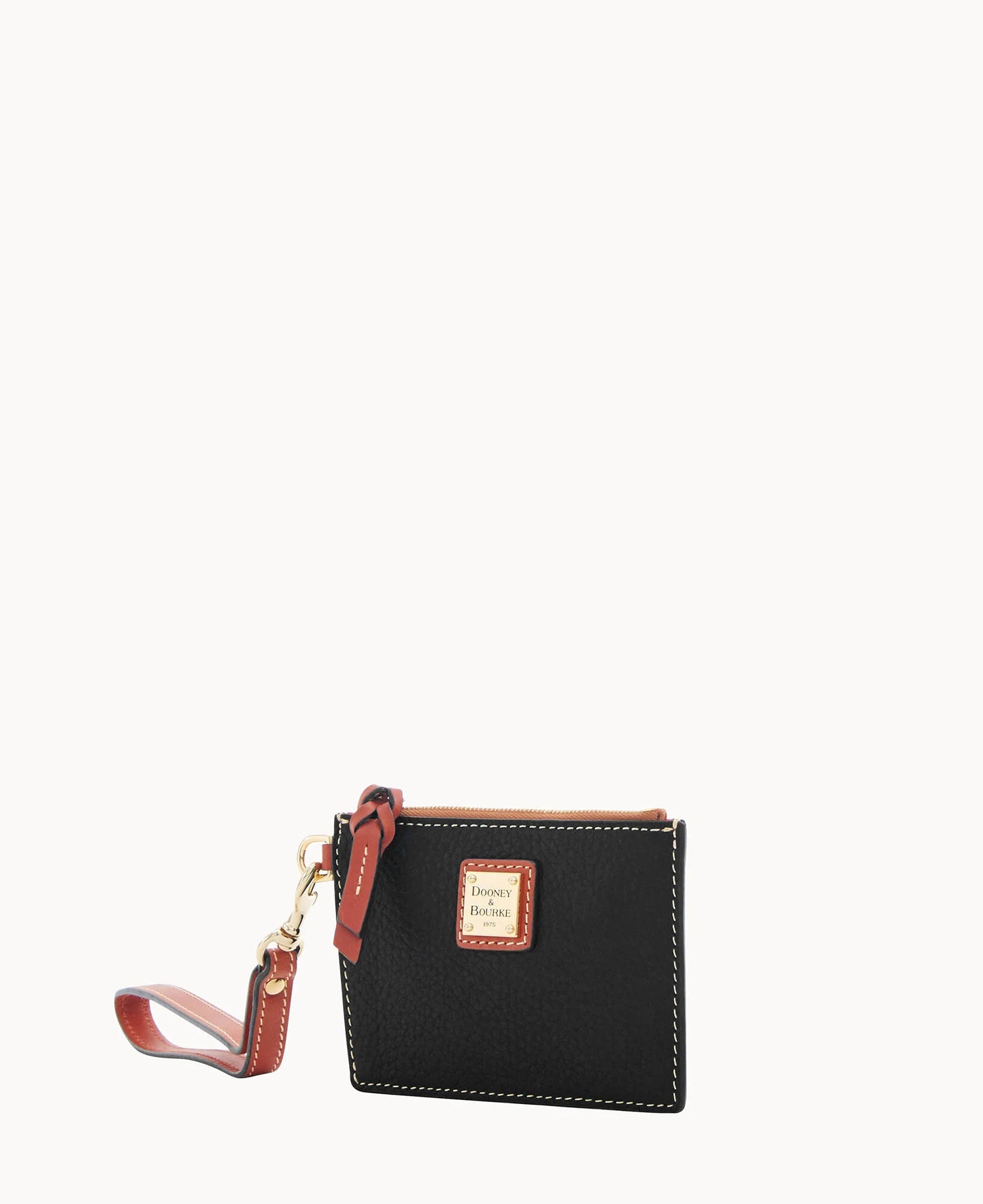 Pebble Grain Zip Top Card Case Wristlet