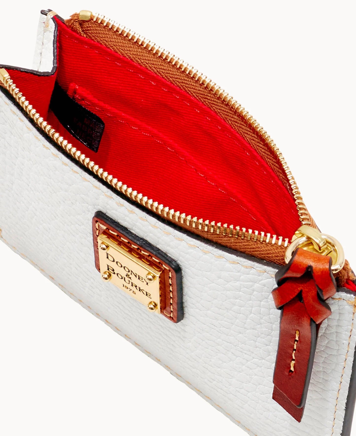 Pebble Grain Zip Top Card Case Wristlet