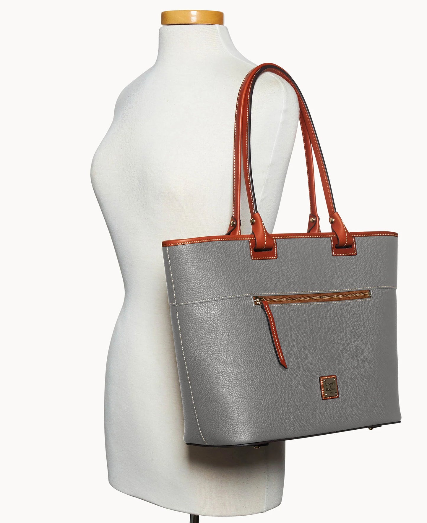 Pebble Grain Large Zip Tote