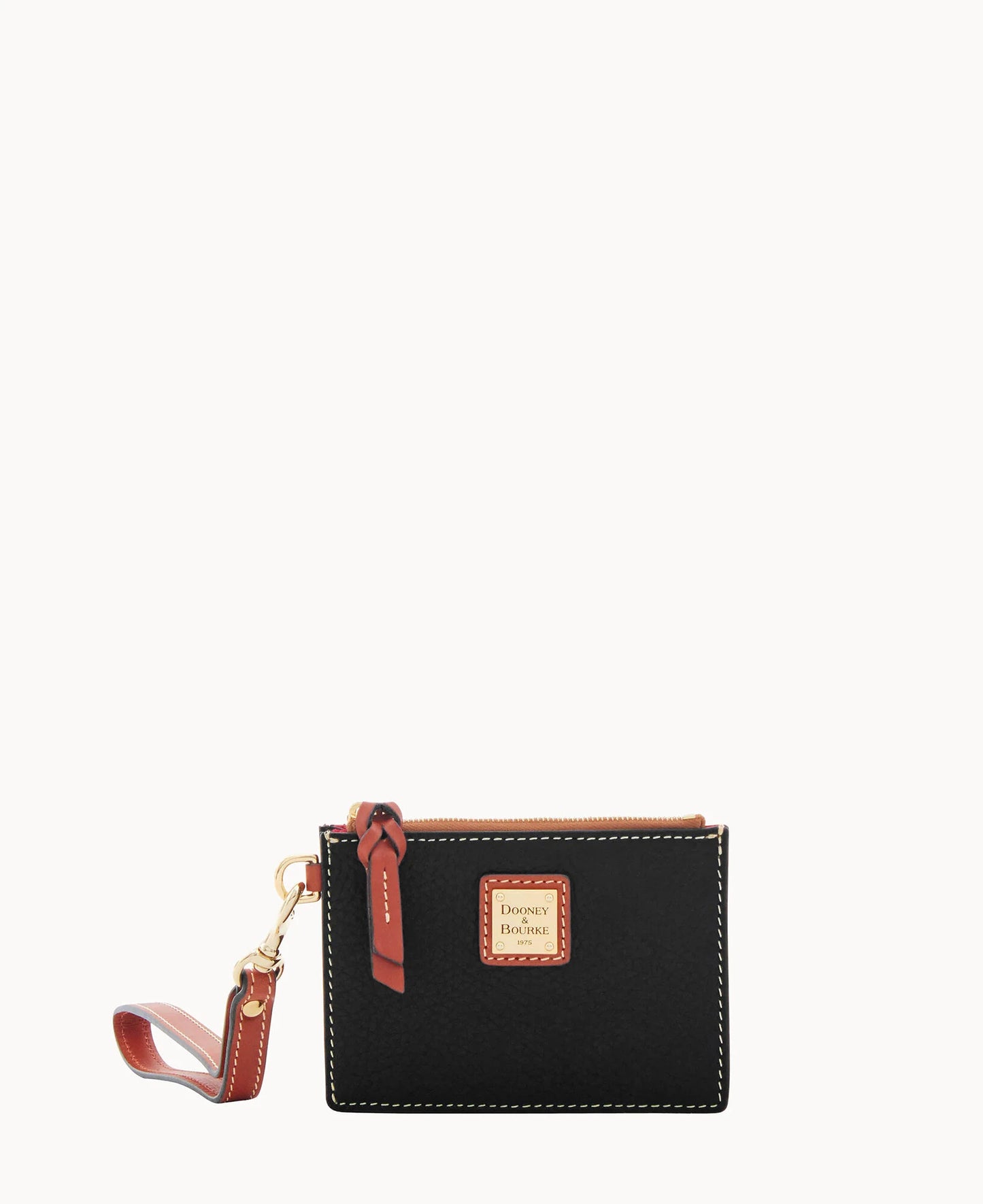 Pebble Grain Zip Top Card Case Wristlet