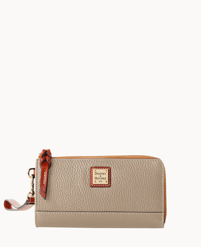 Pebble Grain Folded Zip Wristlet