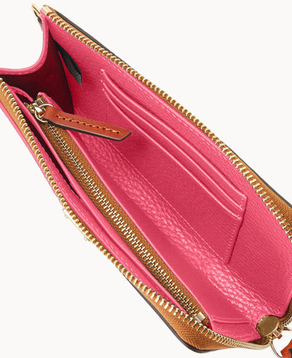Pebble Grain Folded Zip Wristlet