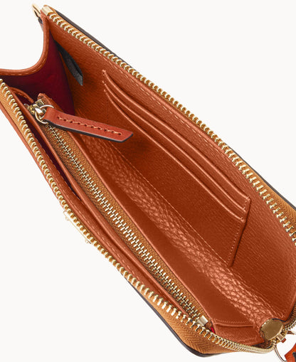 Pebble Grain Folded Zip Wristlet