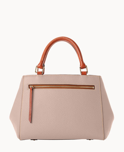 Pebble Grain Small Zip Satchel