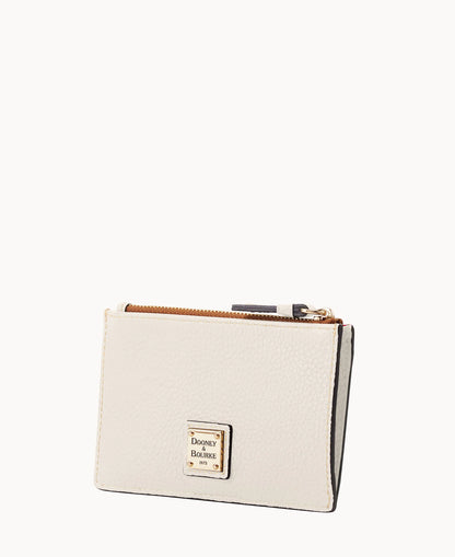 Pebble Grain Zip Credit Card Case