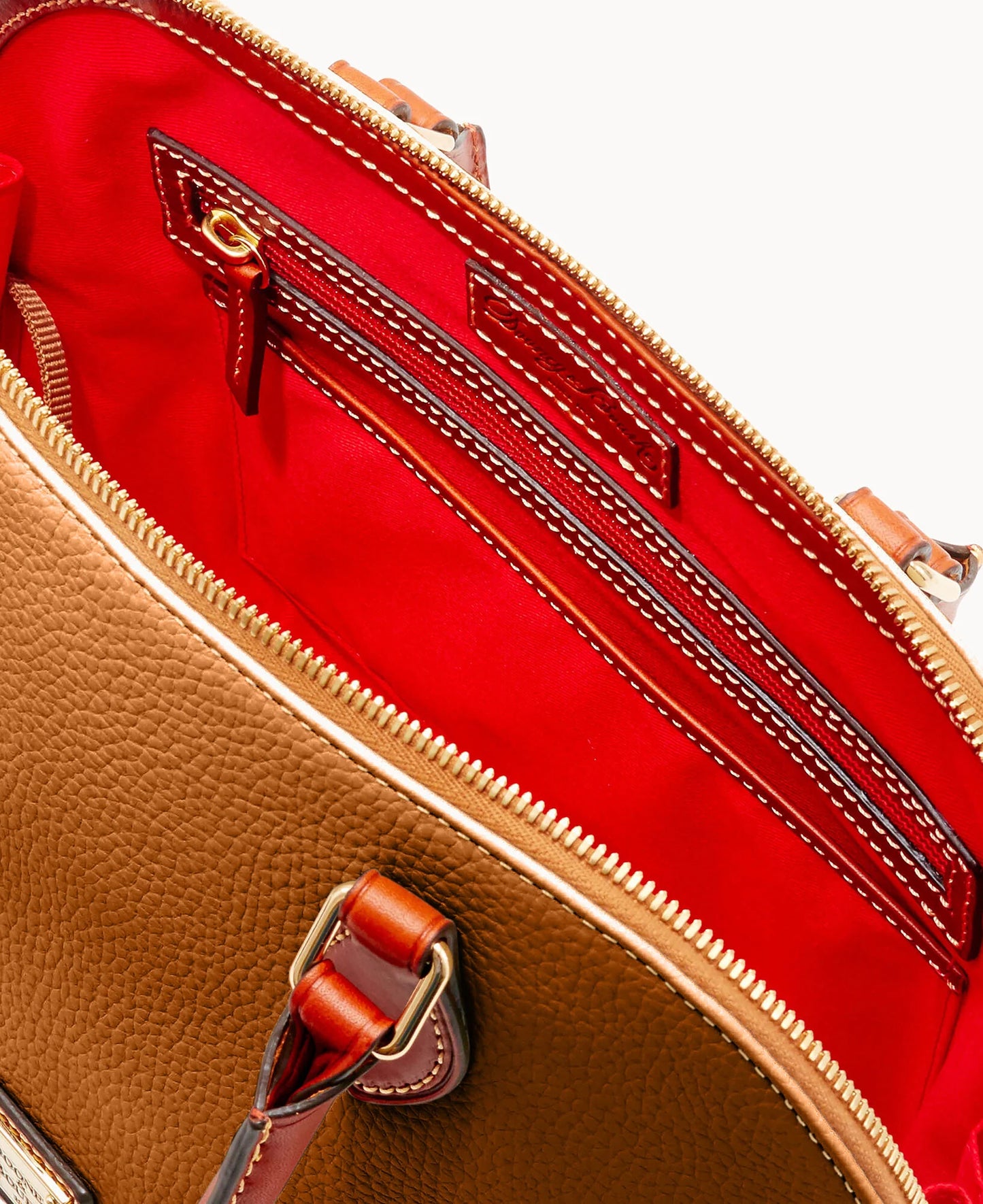 Pebble Grain Zip Zip Satchel