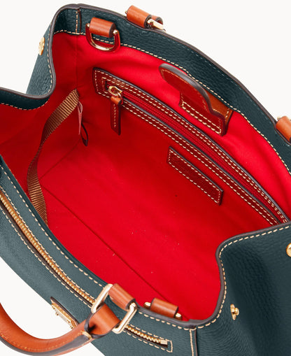Pebble Grain Small Zip Satchel