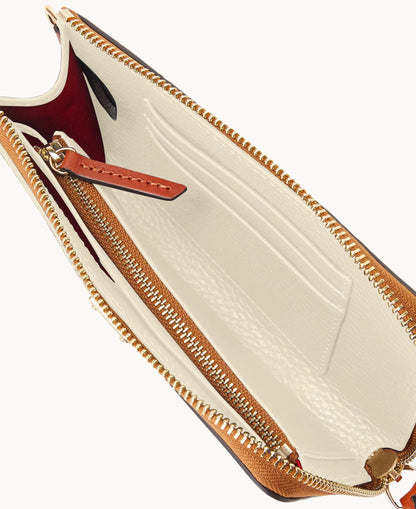 Pebble Grain Folded Zip Wristlet