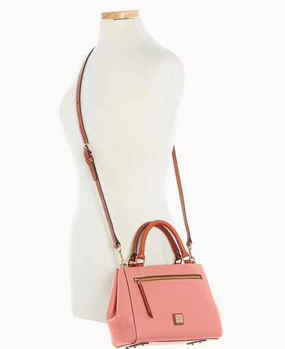 Pebble Grain Small Zip Satchel