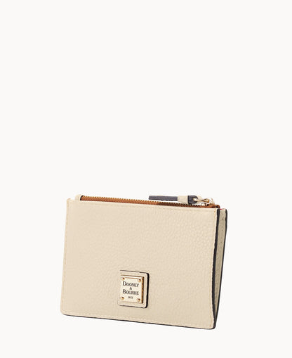 Pebble Grain Zip Credit Card Case