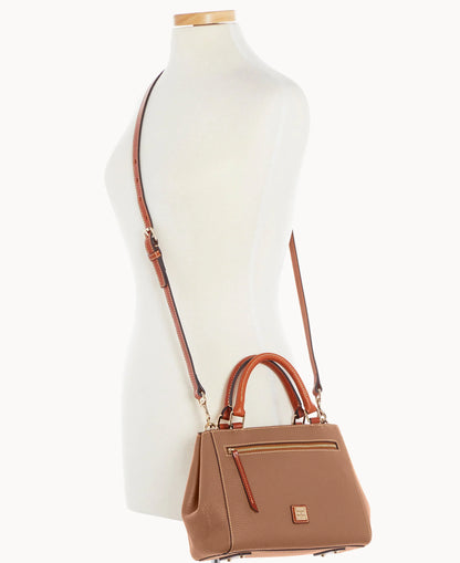 Pebble Grain Small Zip Satchel