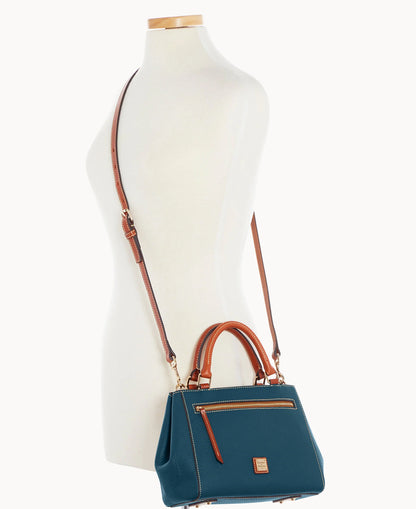 Pebble Grain Small Zip Satchel