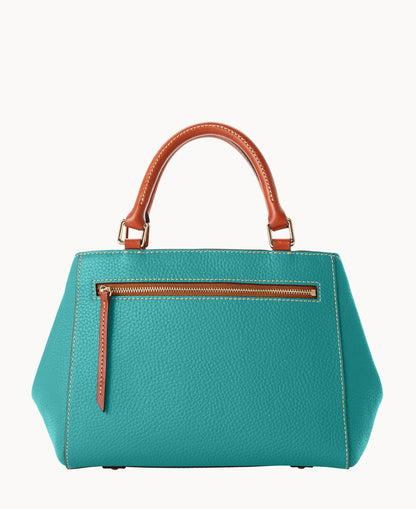 Pebble Grain Small Zip Satchel