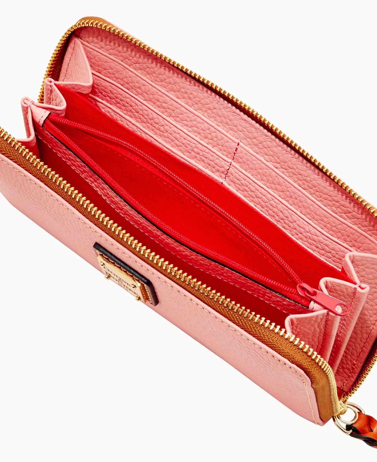 Pebble Grain Large Zip Around Wristlet