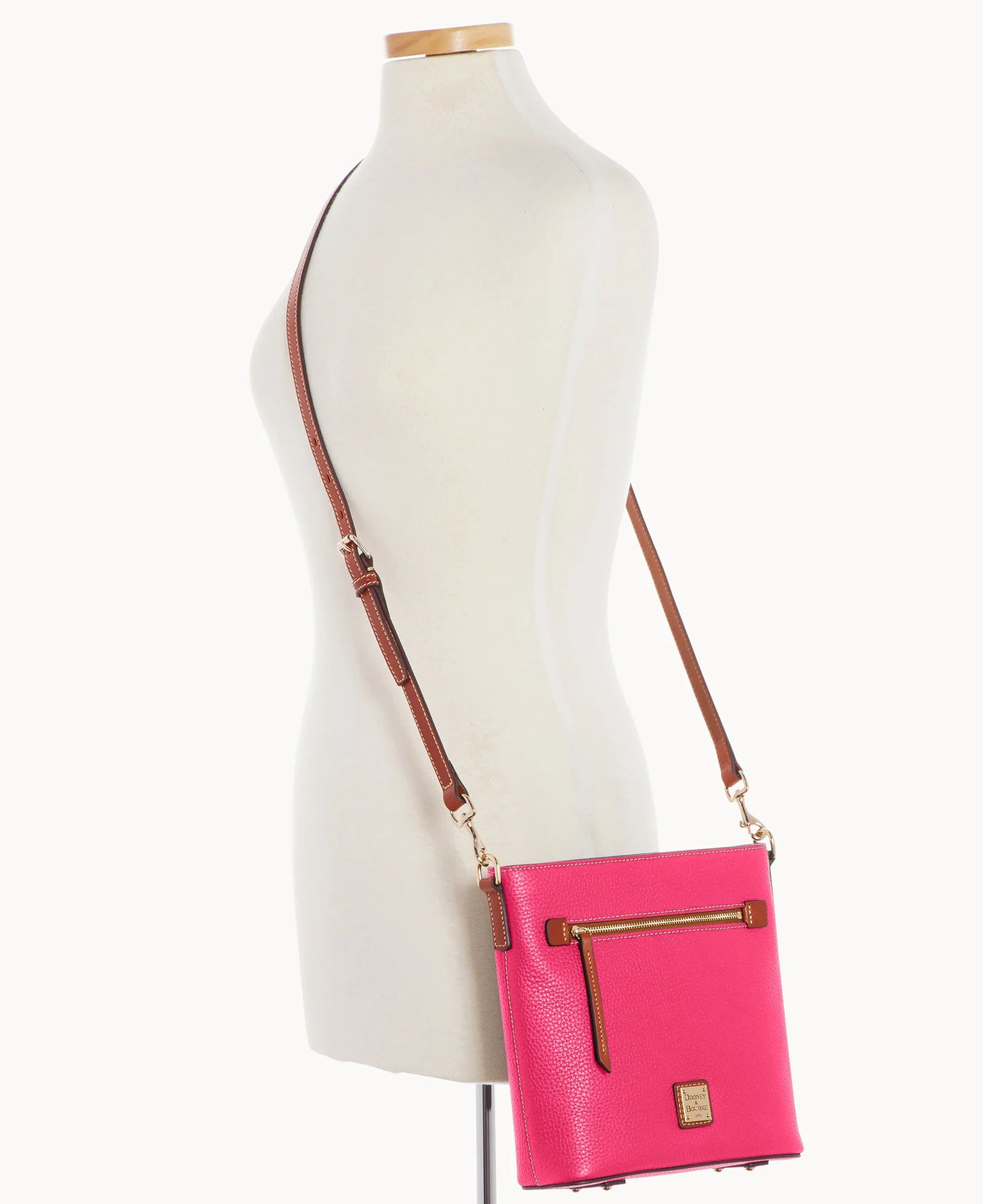 Pebble Grain Zip Crossbody
