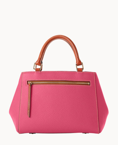 Pebble Grain Small Zip Satchel