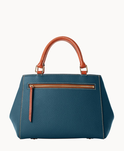 Pebble Grain Small Zip Satchel
