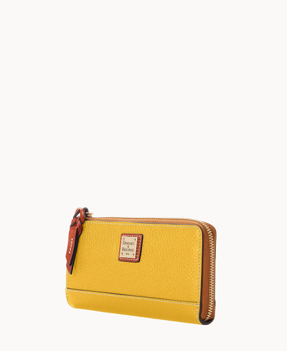 Pebble Grain Folded Zip Wristlet