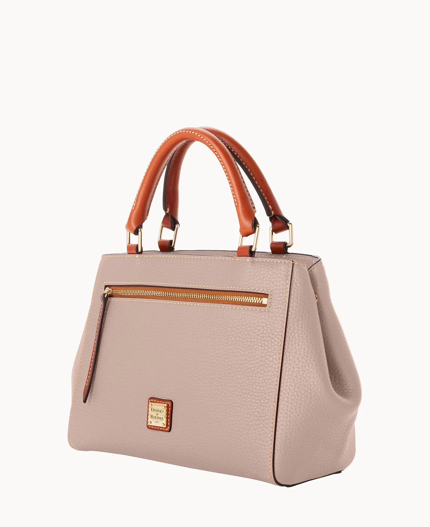 Pebble Grain Small Zip Satchel