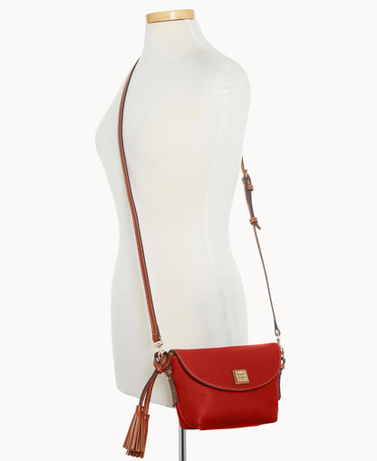 Pebble Grain Crossbody Saddle Bag
